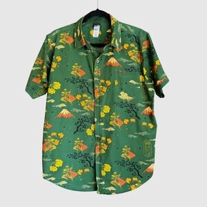 Star Wars Boba Fett Japanese Print Green Button Up Shirt Size‎ L Fits M  Cotton